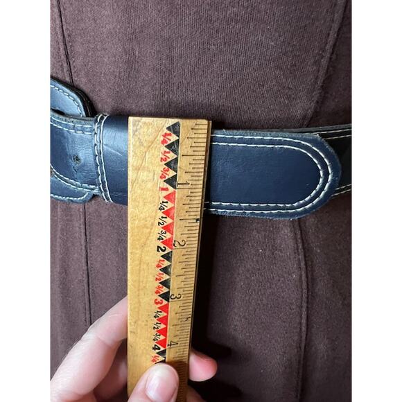 belt navy white stitching mod vintage - Picture 5 of 11